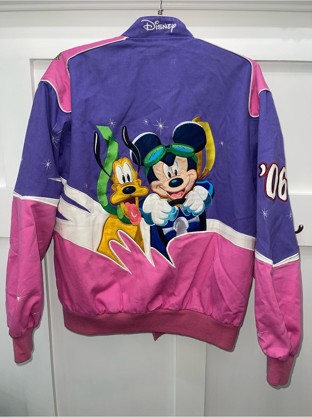 JH Design Vintage Disney Mickey & Friends Daytona 500 Jacket Size Large - Picture 10 of 11